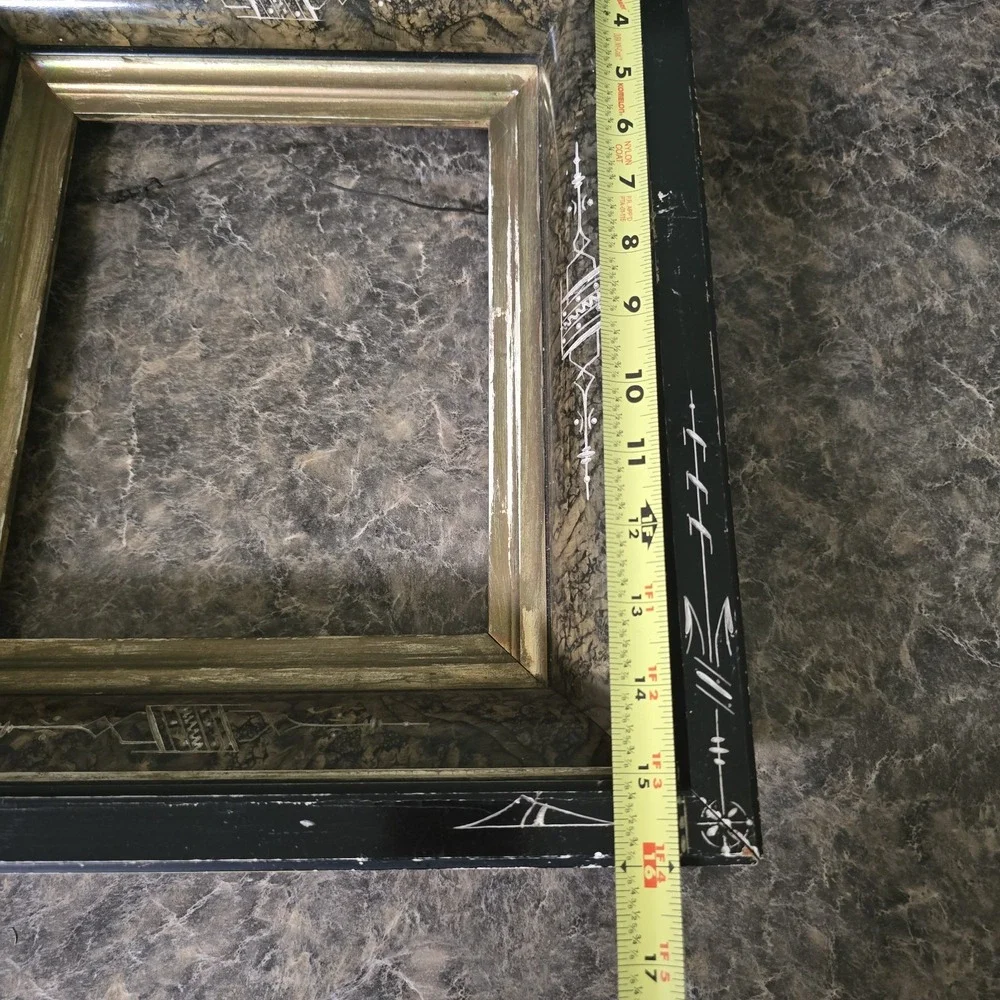 Antique Victorian Aesthetic Movement Ebonized Burl Wood Picture Frame 8x10